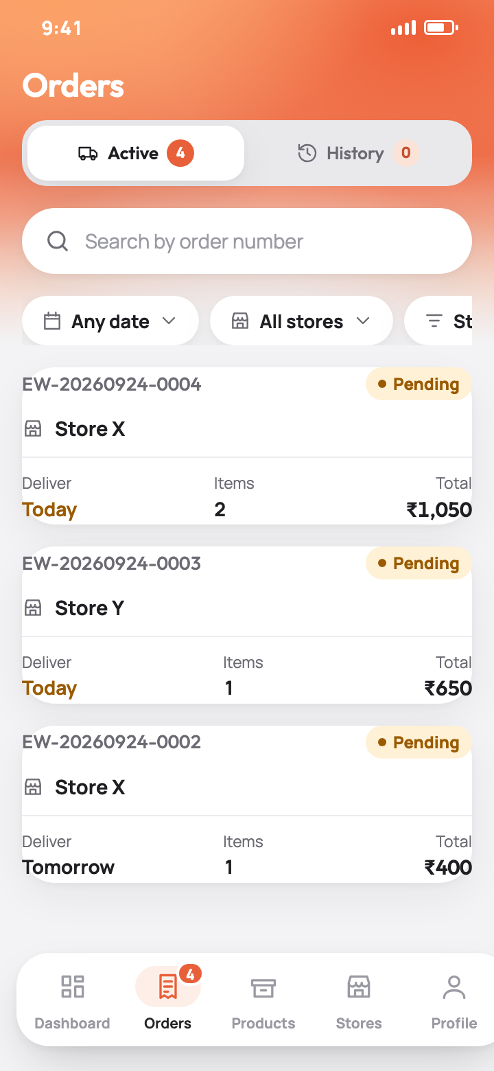 Orders queue